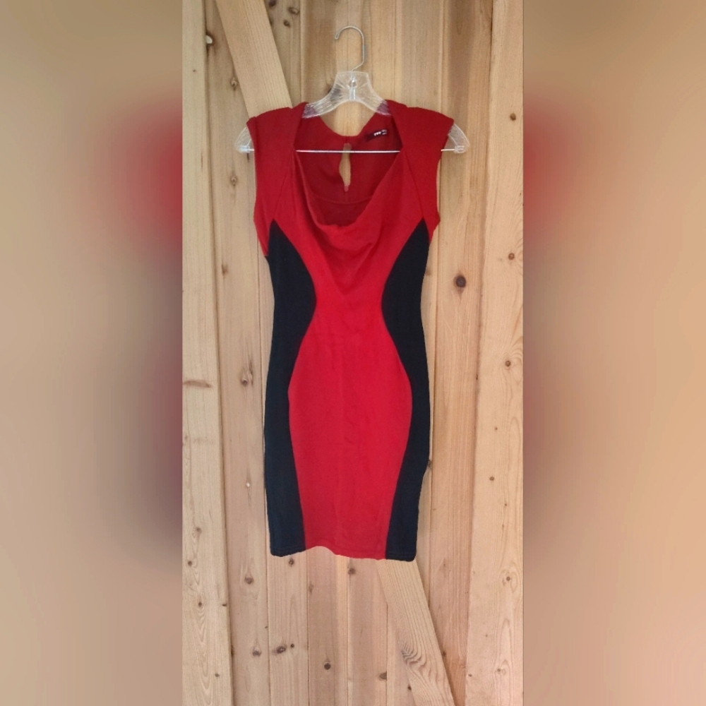 Red and black dress